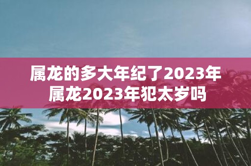属龙的多大年纪了2025年 属龙2025年犯太岁吗