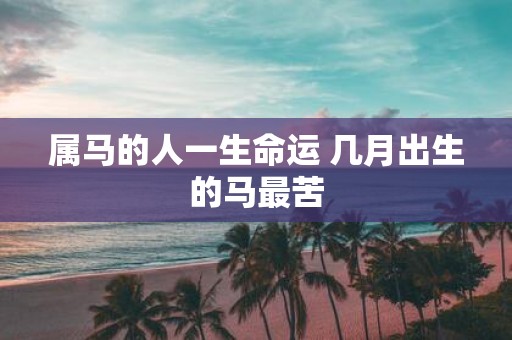 属马的人一生命运 几月出生的马最苦