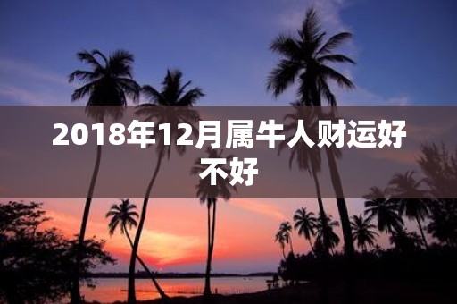 2018年12月属牛人财运好不好