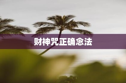 财神咒正确念法