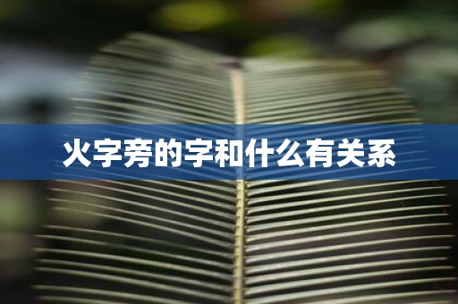 火字旁的字和什么有关系