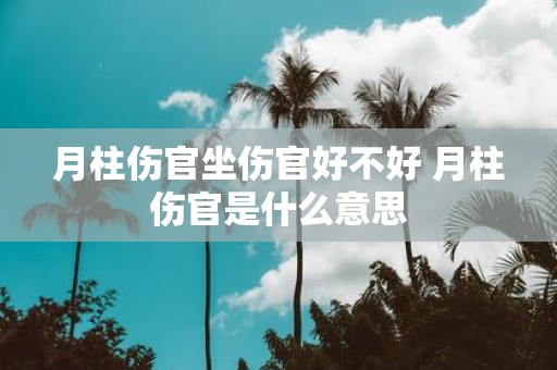 月柱伤官坐伤官好不好 月柱伤官是什么意思