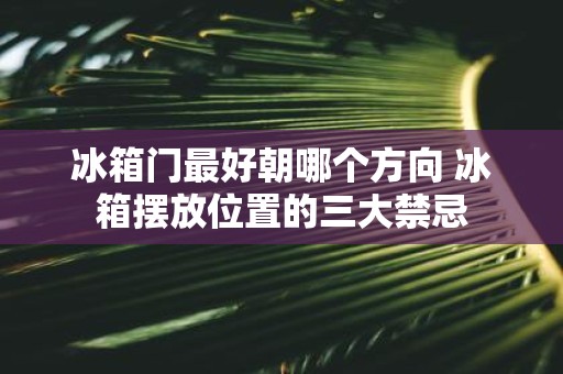 冰箱门最好朝哪个方向 冰箱摆放位置的三大禁忌