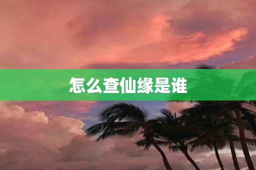 怎么查仙缘是谁