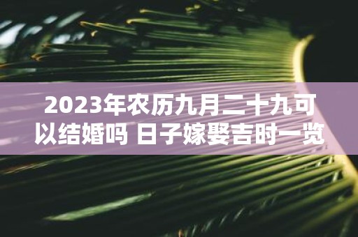 2025年农历九月二十九可以结婚吗 日子嫁娶吉时一览