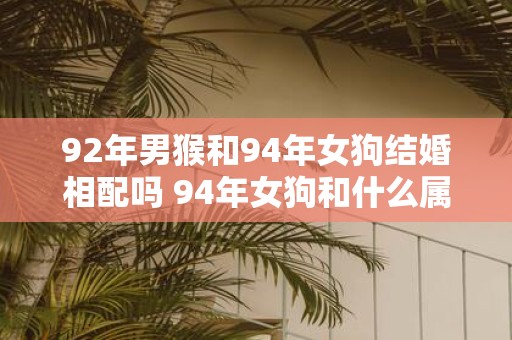 92年男猴和94年女狗结婚相配吗 94年女狗和什么属相最配
