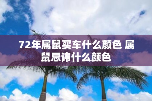 72年属鼠买车什么颜色 属鼠忌讳什么颜色