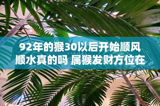 92年的猴30以后开始顺风顺水真的吗 属猴发财方位在哪里