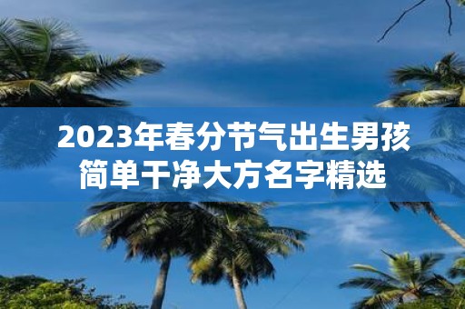 2025年春分节气出生男孩简单干净大方名字精选