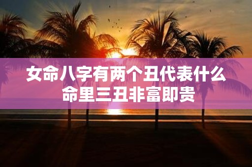 女命八字有两个丑代表什么 命里三丑非富即贵