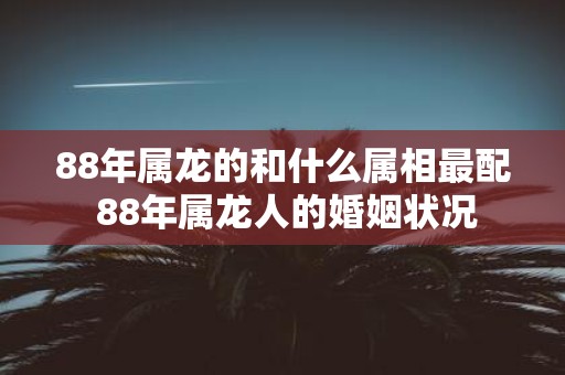 88年属龙的和什么属相最配 88年属龙人的婚姻状况