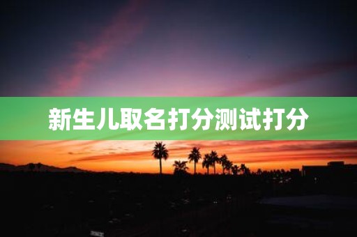 新生儿取名打分测试打分