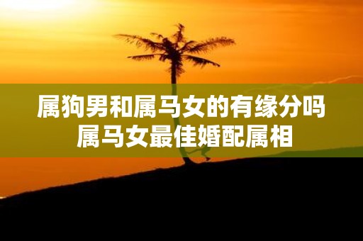 属狗男和属马女的有缘分吗 属马女最佳婚配属相