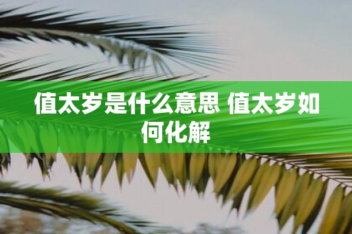 值太岁是什么意思 值太岁如何化解