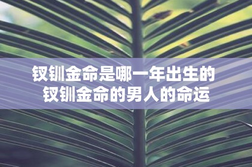 钗钏金命是哪一年出生的 钗钏金命的男人的命运