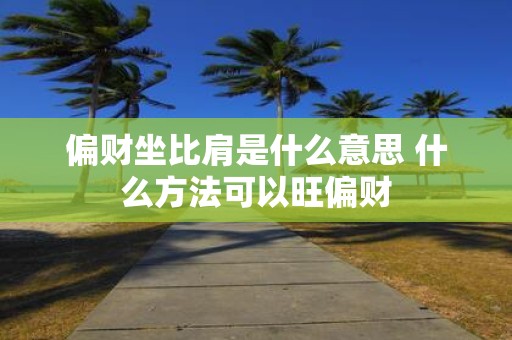 偏财坐比肩是什么意思 什么方法可以旺偏财