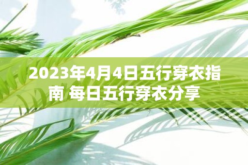 2025年4月4日五行穿衣指南 每日五行穿衣分享