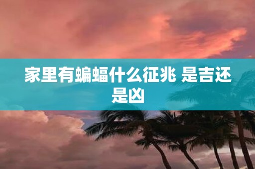 家里有蝙蝠什么征兆 是吉还是凶