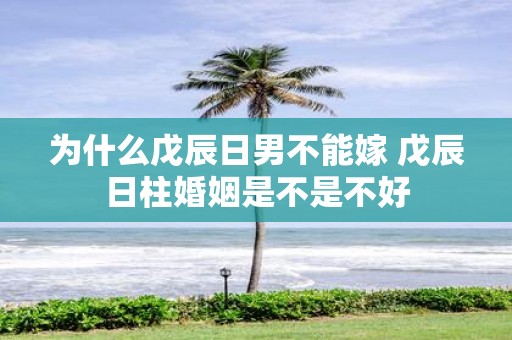 为什么戊辰日男不能嫁 戊辰日柱婚姻是不是不好