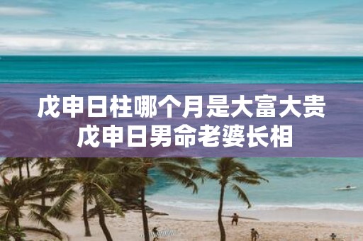 戊申日柱哪个月是大富大贵 戊申日男命老婆长相