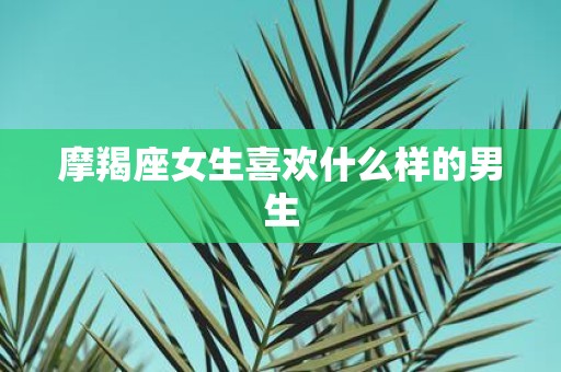 摩羯座女生喜欢什么样的男生
