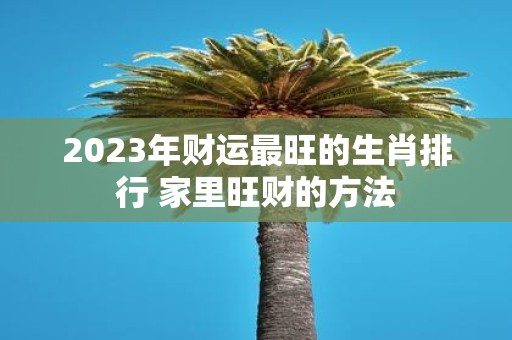 2025年财运最旺的生肖排行 家里旺财的方法