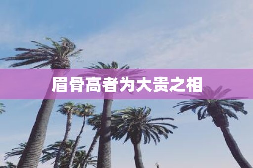 眉骨高者为大贵之相