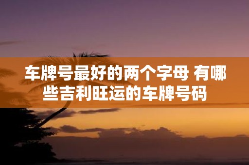 车牌号最好的两个字母 有哪些吉利旺运的车牌号码