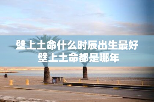 壁上土命什么时辰出生最好 壁上土命都是哪年