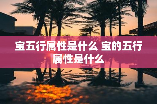 宝五行属性是什么 宝的五行属性是什么