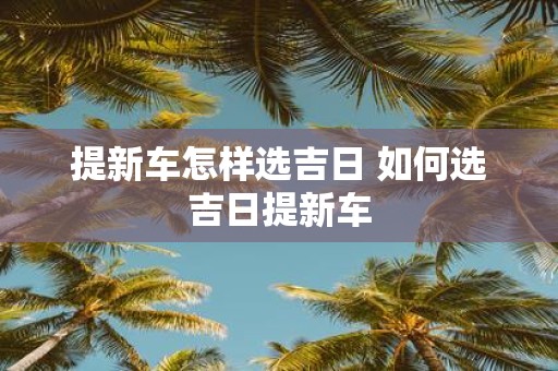提新车怎样选吉日 如何选吉日提新车