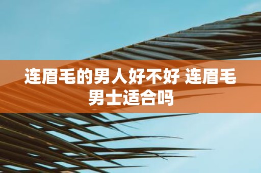 连眉毛的男人好不好 连眉毛男士适合吗