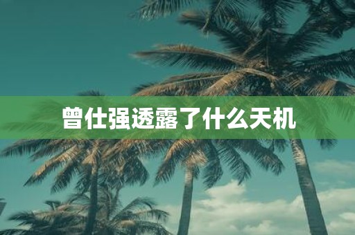 曾仕强透露了什么天机