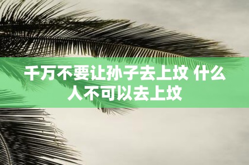 千万不要让孙子去上坟 什么人不可以去上坟