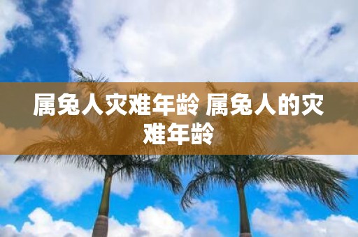 属兔人灾难年龄 属兔人的灾难年龄
