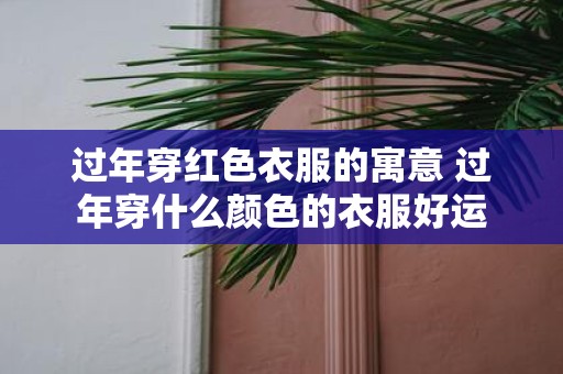 过年穿红色衣服的寓意 过年穿什么颜色的衣服好运