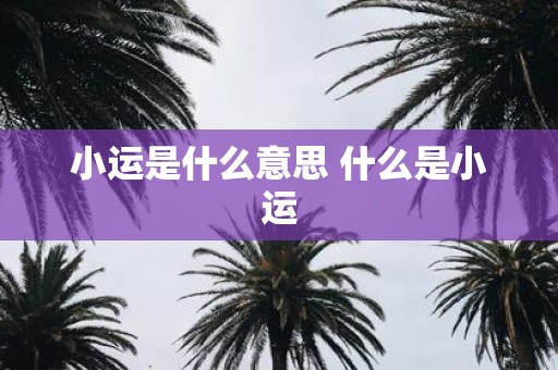 小运是什么意思 什么是小运