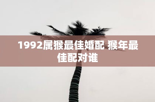 1992属猴最佳婚配 猴年最佳配对谁