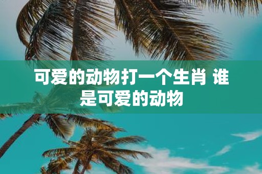 可爱的动物打一个生肖 谁是可爱的动物