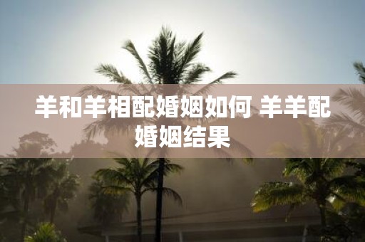 羊和羊相配婚姻如何 羊羊配婚姻结果