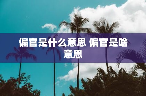 偏官是什么意思 偏官是啥意思