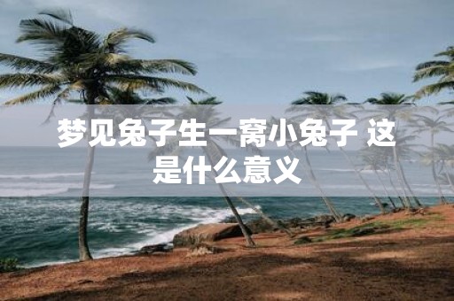 梦见兔子生一窝小兔子 这是什么意义