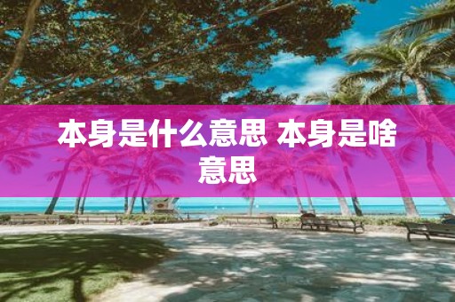 本身是什么意思 本身是啥意思