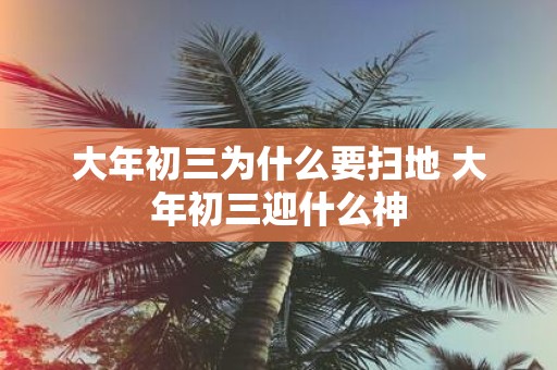 大年初三为什么要扫地 大年初三迎什么神
