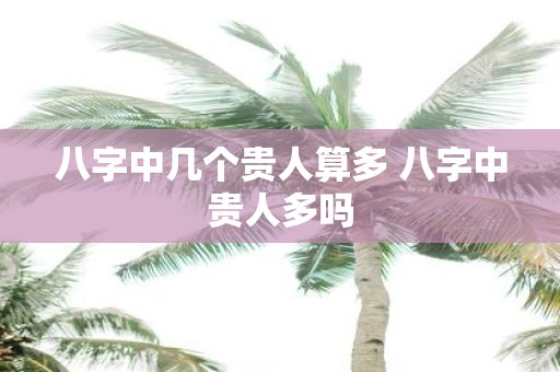 八字中几个贵人算多 八字中贵人多吗