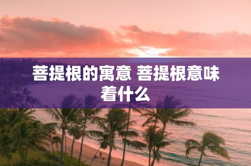 菩提根的寓意 菩提根意味着什么