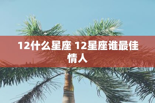 12什么星座 12星座谁最佳情人