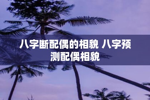 八字断配偶的相貌 八字预测配偶相貌