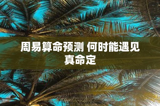 周易算命预测 何时能遇见真命定