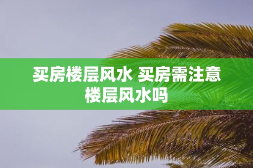 买房楼层风水 买房需注意楼层风水吗